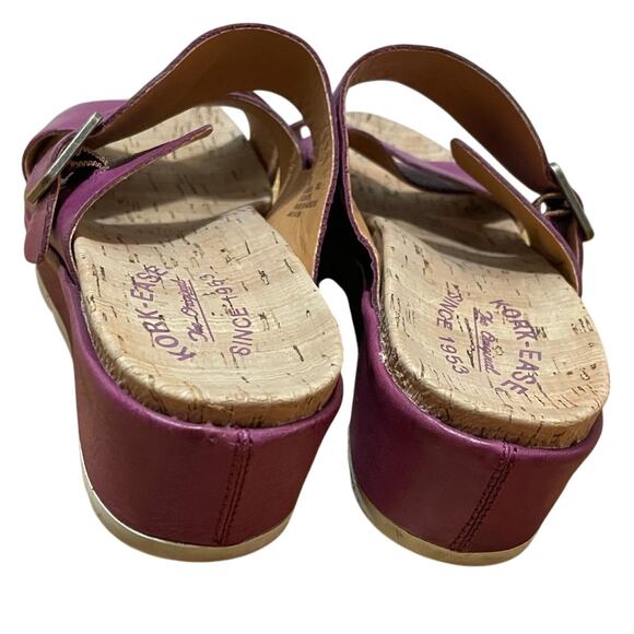 Kork-Ease Callie Criss Cross platform leather buckle sandals Pink slip on Sz 10 - Picture 4 of 7